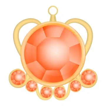 Red ruby gemstone mockup, realistic style Illustrazione stock