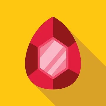 Red ruby gemstone shining with light reflection Stock Illustration