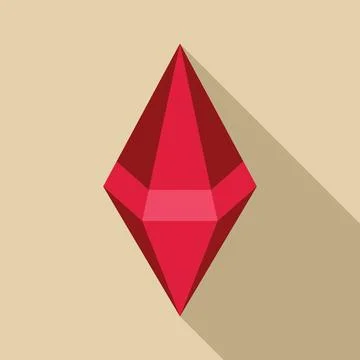 Red ruby gemstone shining with light reflection Stock Illustration