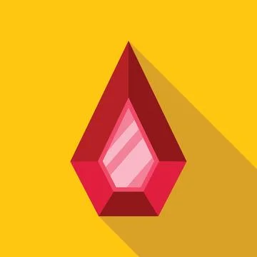 Red ruby gemstone shining on yellow background Stock Illustration