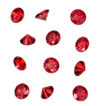 Red ruby gemstones isolated on white background. Stock Photos