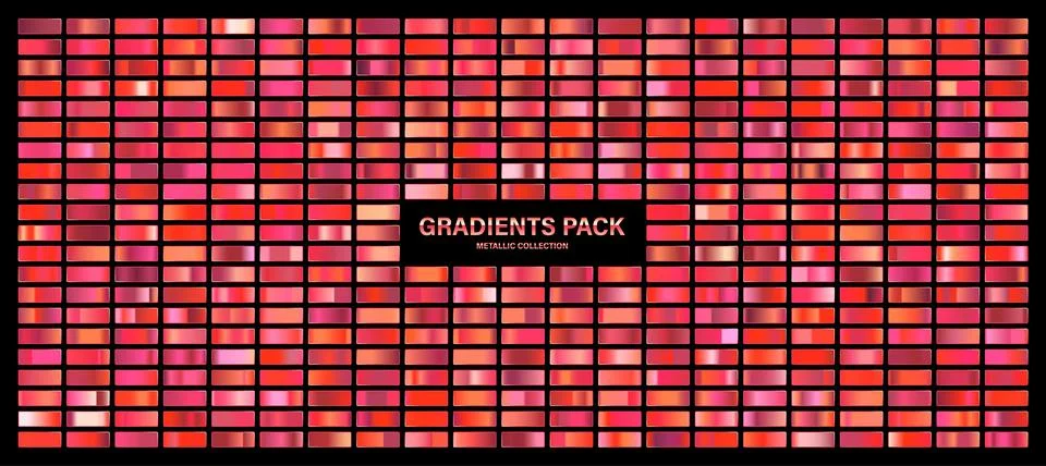 Red ruby glossy gradient, metal foil texture. Color swatch set. Collection of Stock Illustration