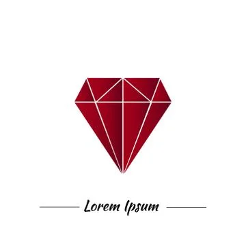 Red ruby in graphic style Stock Illustration
