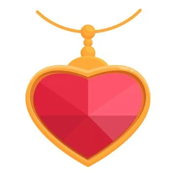 Red ruby heart jewel icon cartoon vector. Shop gift Illustrazione stock