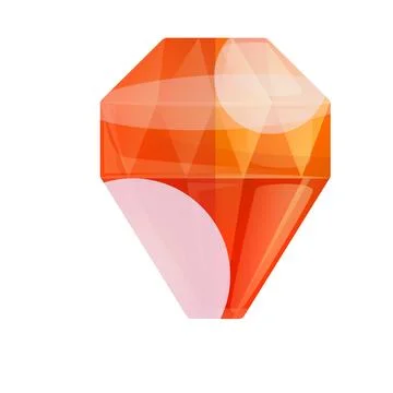 Red ruby icon, cartoon style 스톡 일러스트