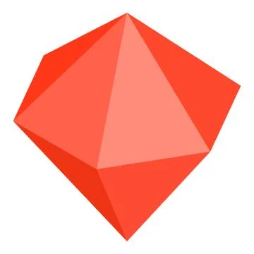 Red ruby icon, isometric style Stock Illustration