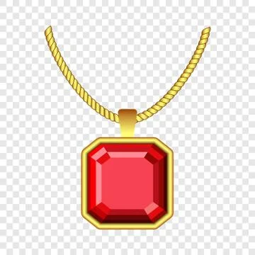 Red ruby jewelry icon, realistic style Illustrazione stock