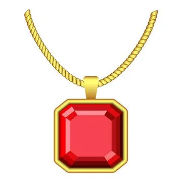 Red ruby jewelry icon, realistic style Illustrazione stock