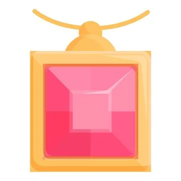 Red ruby present icon cartoon vector. Interior buy retail Stock Illustration