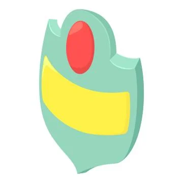 Red ruby shiled icon, isometric style Illustrazione stock