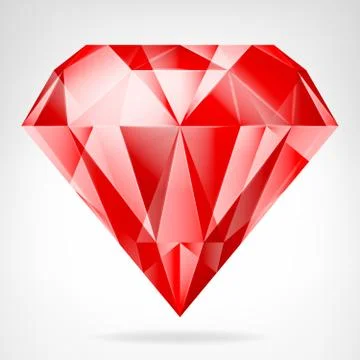 Red ruby side view vector isolated illustration Illustrazione stock