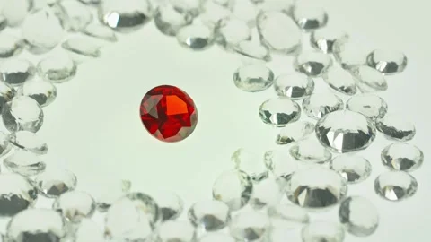 .A Red ruby surrounded by white diamonds. Stock Footage 248713680