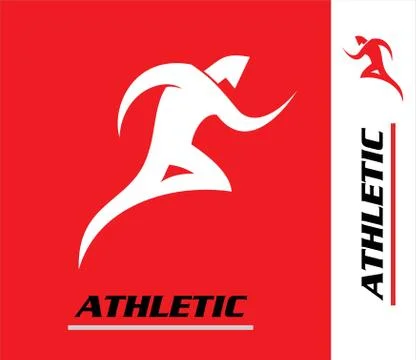 Red Runner. athletic. athletic man. Stock Illustration