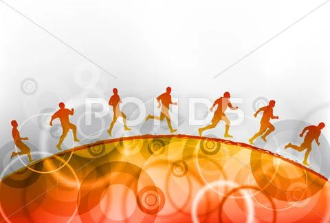 Red running Stock Illustration