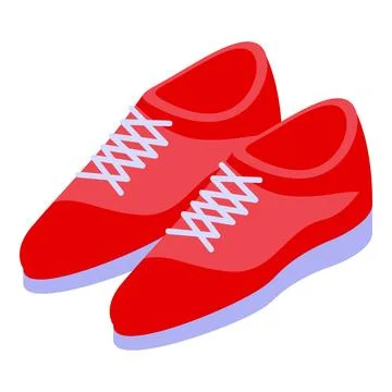 Red running shoes isolating on white background 스톡 일러스트