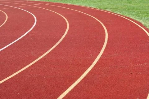 Red running track Stock Photos