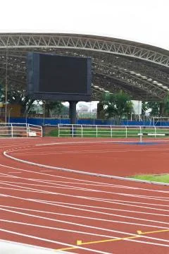 Red Running Track Stock Photos