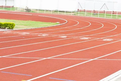 Red Running Track Stock Photos