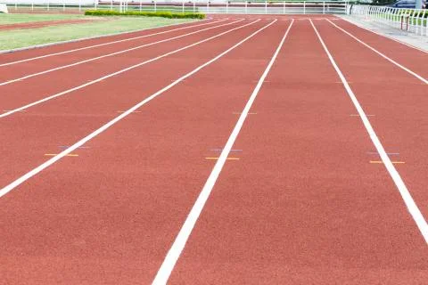 Red Running Track Stock Photos