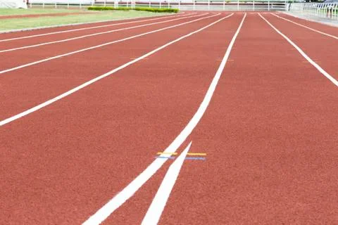 Red Running Track Stock Photos