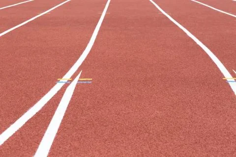 Red Running Track Stock Photos