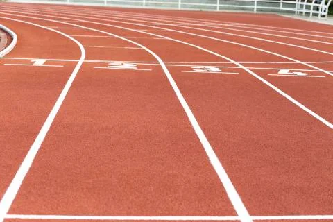 Red Running Track Stock Photos