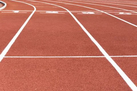 Red Running Track Stock Photos