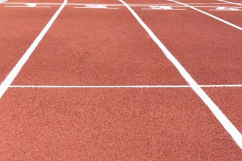 Red Running Track Stock Photos