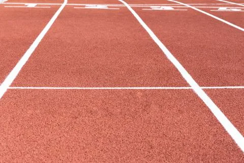 Red Running Track Stock Photos