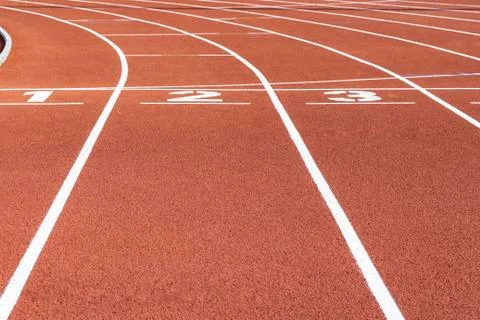 Red Running Track Stock Photos