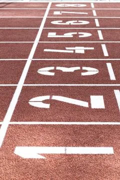 Red Running Track Stock Photos