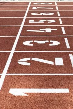 Red Running Track Stock Photos