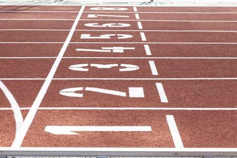 Red Running Track Stock Photos