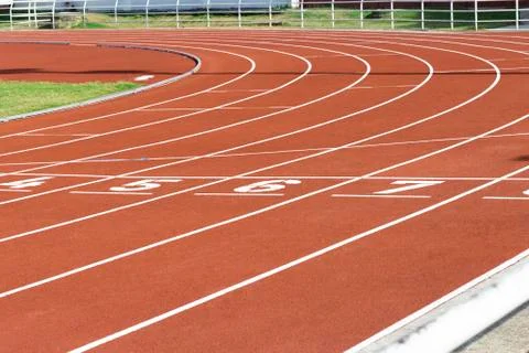 Red Running Track Stock Photos