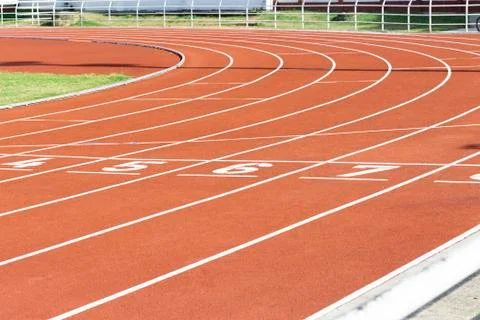 Red Running Track Stock Photos