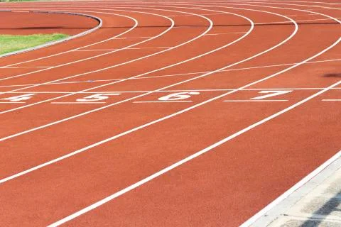 Red Running Track Stock Photos