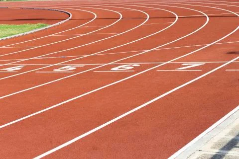 Red Running Track Stock Photos