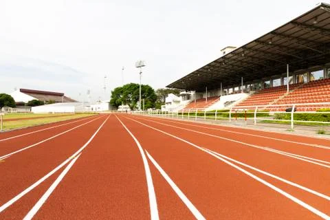 Red Running Track Stock Photos
