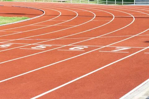 Red Running Track Stock Photos