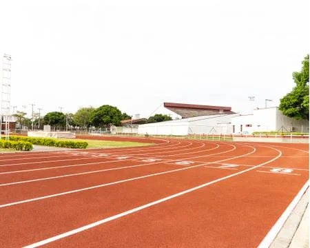 Red Running Track Stock Photos