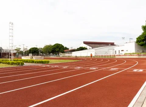 Red Running Track 스톡 사진