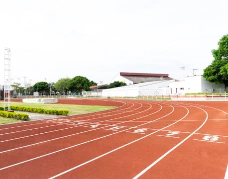 Red Running Track Stock Photos