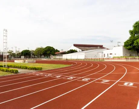 Red Running Track Stock Photos