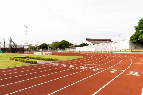 Red Running Track Stock Photos