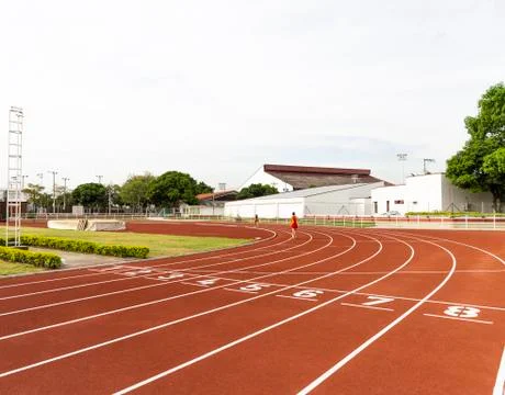 Red Running Track Stock Photos