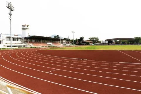 Red Running Track Stock Photos