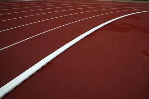 Red running track Stock Photos