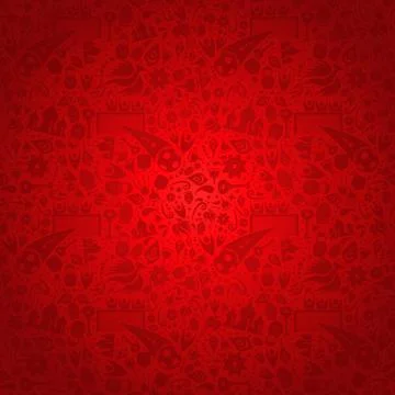 Red Russia background pattern with icons イラスト素材