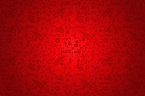 Red Russia background pattern with icons Illustrazione stock