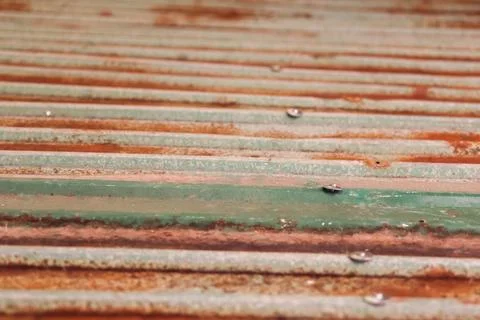 Red rust on the old metal surface Stock Photos